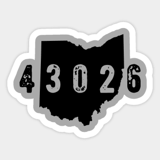 43026 Zip Code Hilliard Columbus OHIO Sticker